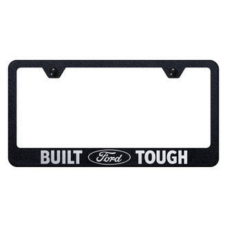 Autogold® - Rugged Black License Plate Frame with Laser Etched Built Ford Tough Logo