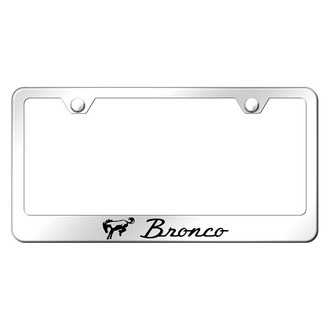 Autogold® - Chrome License Plate Frame with Laser Etched Bronco Logo