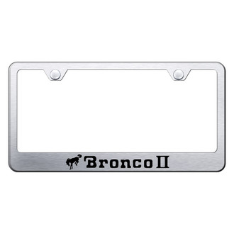 Autogold® - Brushed License Plate Frame with Laser Etched Bronco II Logo