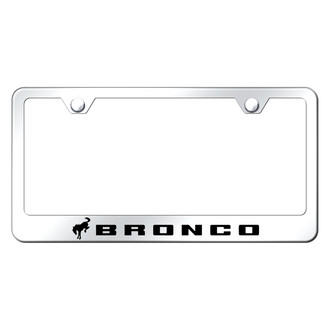 Autogold® - Chrome License Plate Frame with Laser Etched Bronco 2020 Logo
