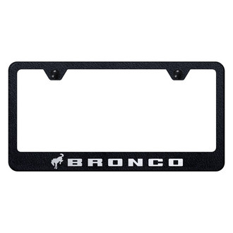 Autogold® - Rugged Black License Plate Frame with Laser Etched Bronco 2020 Logo
