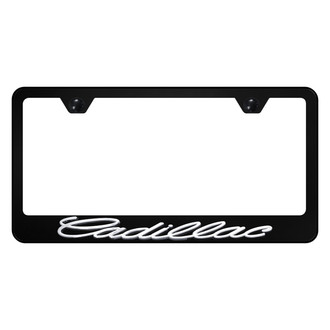 Autogold® - Black License Plate Frame with 3D Chrome Cadillac Logo