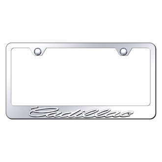 Autogold® - Chrome License Plate Frame with 3D Chrome Cadillac Logo
