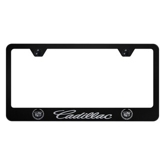 Autogold® - License Plate Frame with Laser Etched Cadillac Logo and Emblem