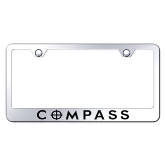 Autogold® - Chrome License Plate Frame with Laser Etched Compass Logo