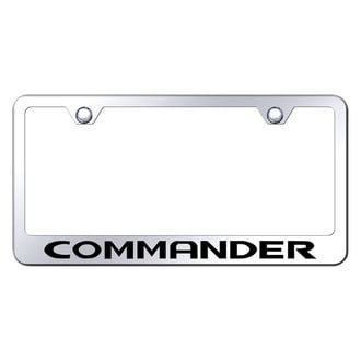 Autogold® - Chrome License Plate Frame with Laser Etched Commander Logo