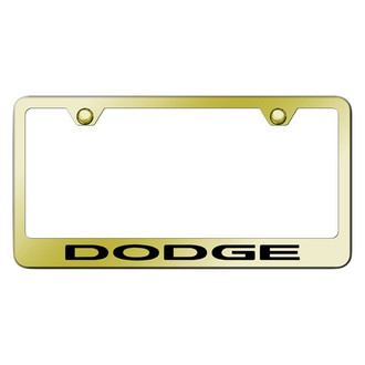 Autogold® - Gold License Plate Frame with Laser Etched Dodge Logo