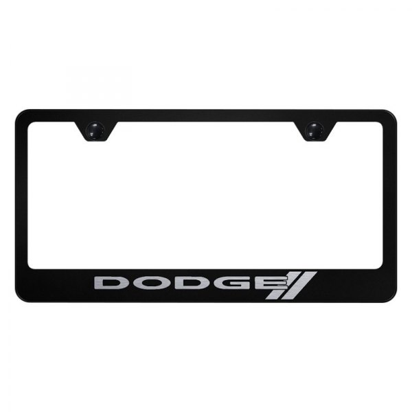 Autogold® - License Plate Frame with Laser Etched Dodge Stripes Logo
