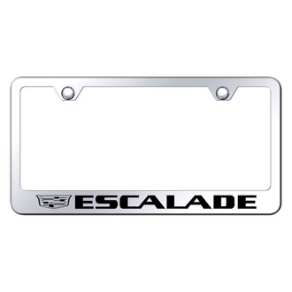 Autogold® - Chrome License Plate Frame with Laser Etched Escalade New Logo