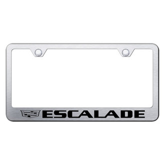 Autogold® - Brushed License Plate Frame with Laser Etched Escalade New Logo