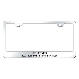 Autogold® - Chrome License Plate Frame with Laser Etched F-150 Lightning Logo