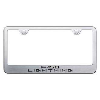 Autogold® - Brushed License Plate Frame with Laser Etched F-150 Lightning Logo