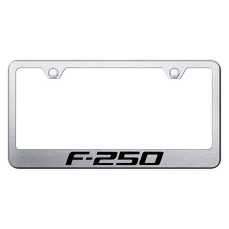 Autogold® - Brushed License Plate Frame with Laser Etched F-250 Logo