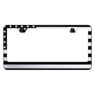 Autogold® - License Plate Frame with Laser Etched USA Flag Logo
