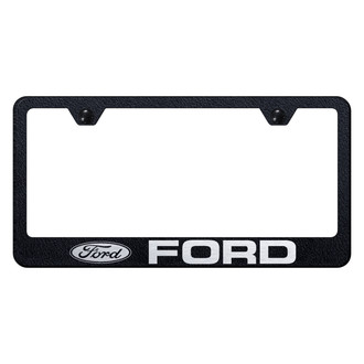 Autogold® - Rugged Black License Plate Frame with Laser Etched Ford Logo