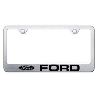 Autogold® - Brushed License Plate Frame with Laser Etched Ford Logo