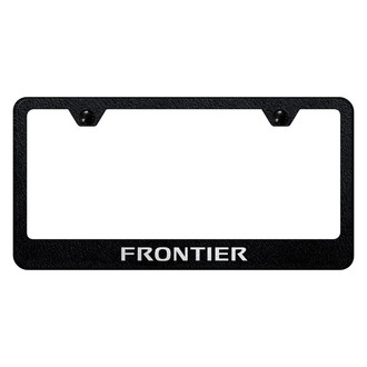 Autogold® - Rugged Black License Plate Frame with Laser Etched Frontier Logo