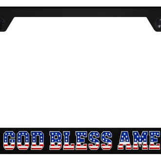 Autogold® - UV Printed Black License Plate Frame with Laser Etched GBA Eagle Logo