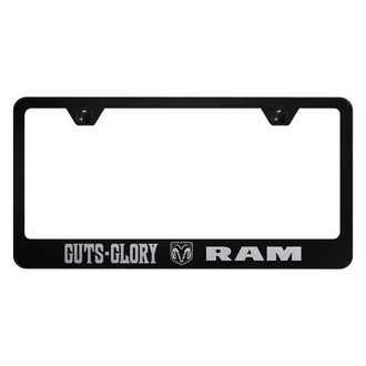 Autogold® - License Plate Frame with Laser Etched Guts Glory Ram Logo