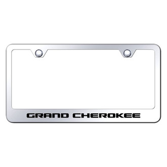 Autogold® - Chrome License Plate Frame with Laser Etched Grand Cherokee Logo