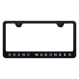 Autogold® - Rugged Black License Plate Frame with Laser Etched Grand Wagoneer Logo