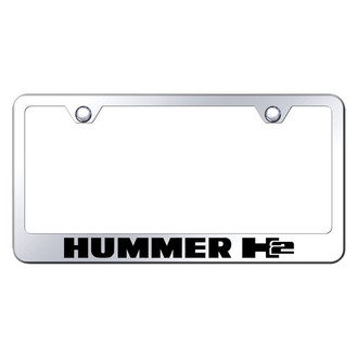 Autogold® - Chrome License Plate Frame with Laser Etched Hummer H2 Logo