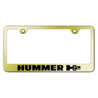 Autogold® - Gold License Plate Frame with Laser Etched Hummer H2 Logo