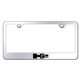 Autogold® - Chrome License Plate Frame with Laser Etched H2 Logo