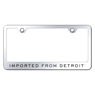 Autogold® - Chrome License Plate Frame with Laser Etched Imported From Detroit Logo