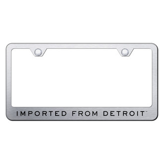 Autogold® - Brushed License Plate Frame with Laser Etched Imported From Detroit Logo