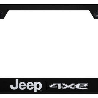 Autogold® - Black License Plate Frame with Laser Etched Jeep 4xe Logo