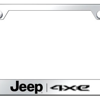 Autogold® - Chrome License Plate Frame with Laser Etched Jeep 4xe Logo