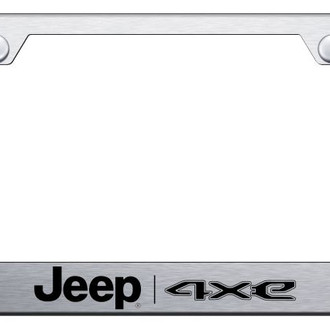 Autogold® - Brushed License Plate Frame with Laser Etched Jeep 4xe Logo