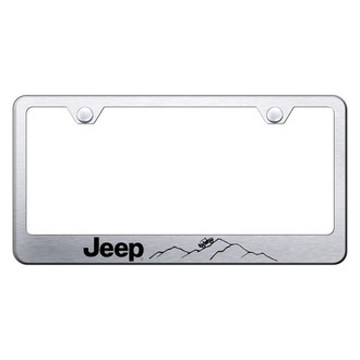 Autogold® - License Plate Frame with Laser Etched Jeep Mountain Logo