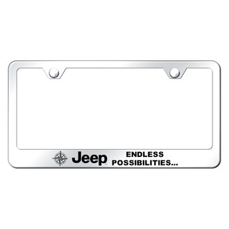 Autogold® - Chrome License Plate Frame with Laser Etched Jeep Endless Logo