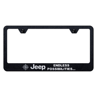 Autogold® - Rugged Black License Plate Frame with Laser Etched Jeep Endless Logo