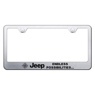 Autogold® - Brushed License Plate Frame with Laser Etched Jeep Endless Logo