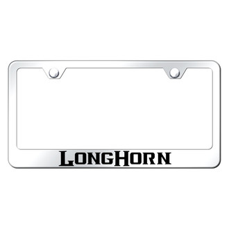 Autogold® - Chrome License Plate Frame with Laser Etched Longhorn Logo