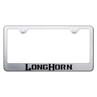 Autogold® - Brushed License Plate Frame with Laser Etched Longhorn Logo