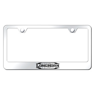 Autogold® - Chrome License Plate Frame with Laser Etched Longhorn Laramie Logo