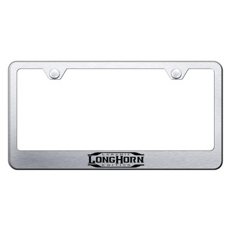 Autogold® - Brushed License Plate Frame with Laser Etched Longhorn Laramie Logo