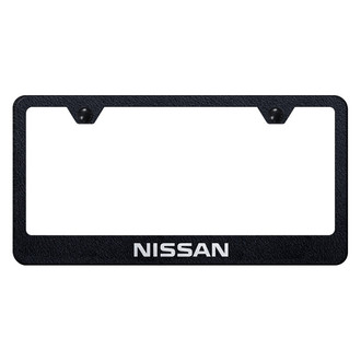 Autogold® - Rugged Black License Plate Frame with Laser Etched Nissan Logo