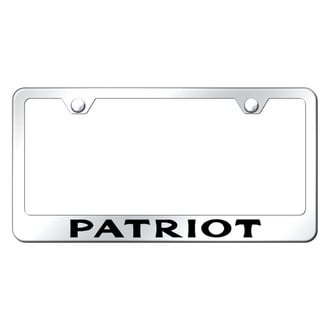 Autogold® - Chrome License Plate Frame with Laser Etched Patriot Logo