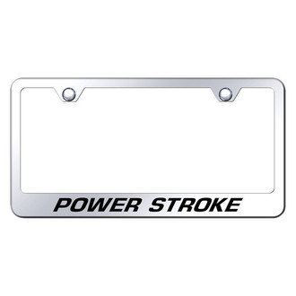 Autogold® - Chrome License Plate Frame with Laser Etched Power Stroke Logo