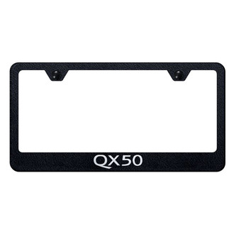 Autogold® - Rugged Black License Plate Frame with Laser Etched QX50 Logo