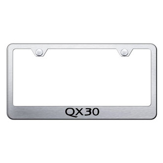 Autogold® - Brushed License Plate Frame with Laser Etched QX50 Logo