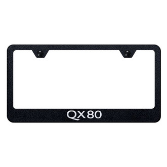 Autogold® - Rugged Black License Plate Frame with Laser Etched QX80 Logo