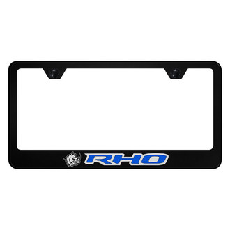 Autogold® - Black License Plate Frame with Blue RHO Head Logo