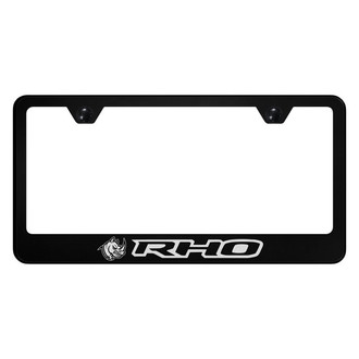 Autogold® - Black License Plate Frame with Black RHO Head Logo