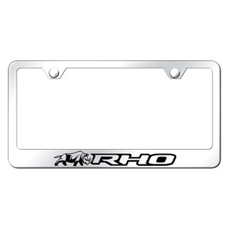 Autogold® - Chrome License Plate Frame with Laser Etched RHO Rhino Logo